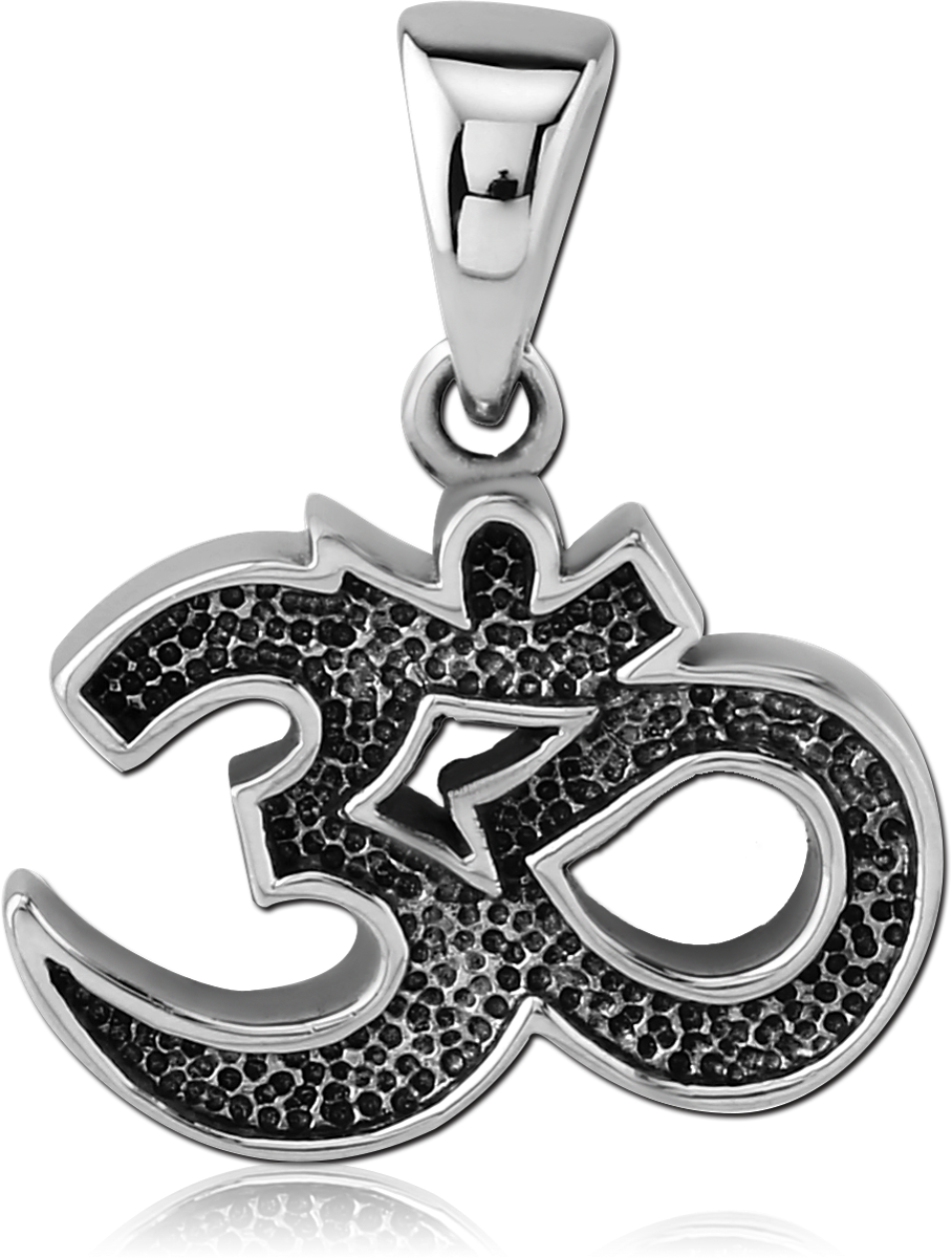 SURGICAL STEEL PENDANT - AUM | SCPE063