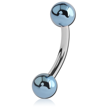 STERILE SURGICAL STEEL CURVED BARBELL WITH ANODISED BALL