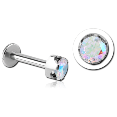 STERILE TITANIUM INTERNALLY THREADED JEWELED LABRET - CROWN