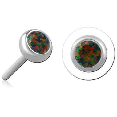 STERILE TITANIUM SYNTHETIC OPAL JEWELED THREADLESS DISC