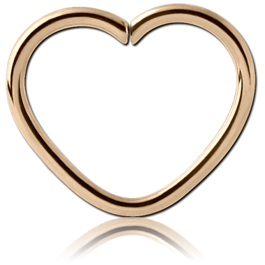 STERILE ZIRCON GOLD PVD COATED SURGICAL STEEL OPEN HEART SEAMLESS RING